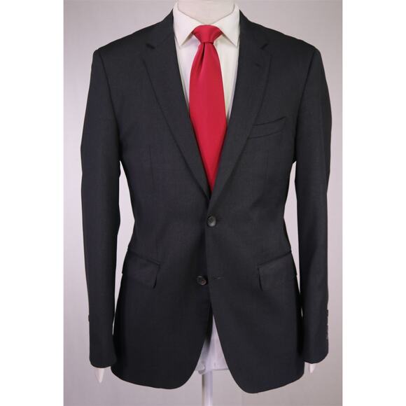 Hugo Boss Current Johnstons/Lenon Solid Charcoal Gray Super 100's Wool Suit 38R - Picture 2 of 13